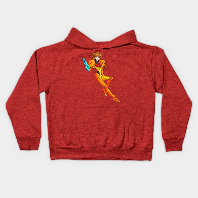 Samus Asuka Kids Hoodie by DrawingsFromHell